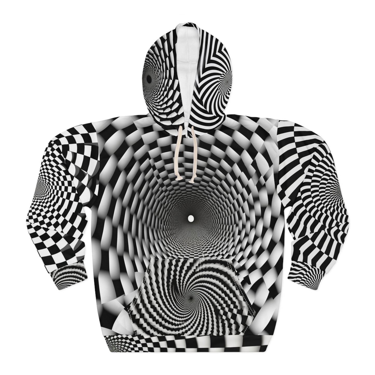 3D Optical Illusion Vortex Bottomless Hole design Unisex Pullover Hoodie (AOP)