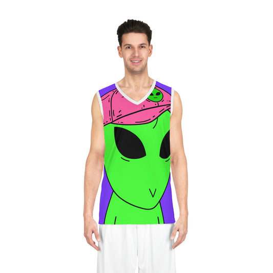 Camiseta de baloncesto Visi Hat Visitor Green Alien (AOP) 