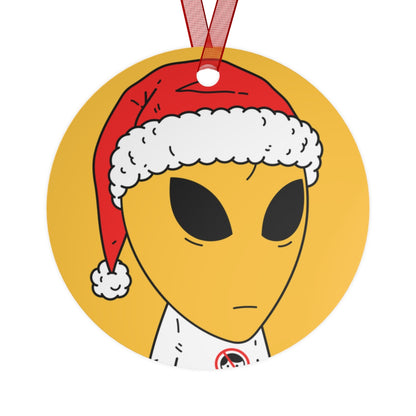 Alien Santa Space Character Holiday Winter Season Metal Ornaments