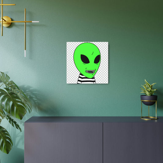 Clean Teeth Toothy Alien Metal Art Sign