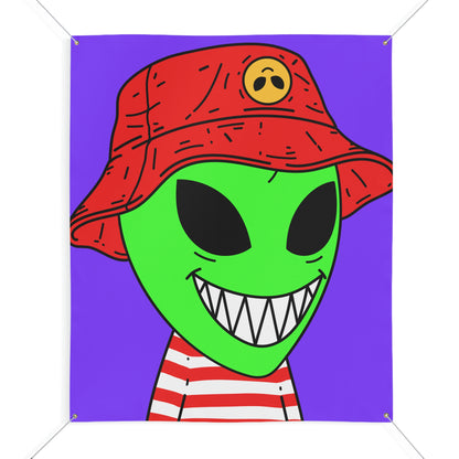 Alien Character Cartoon Big Smile Matte Banner