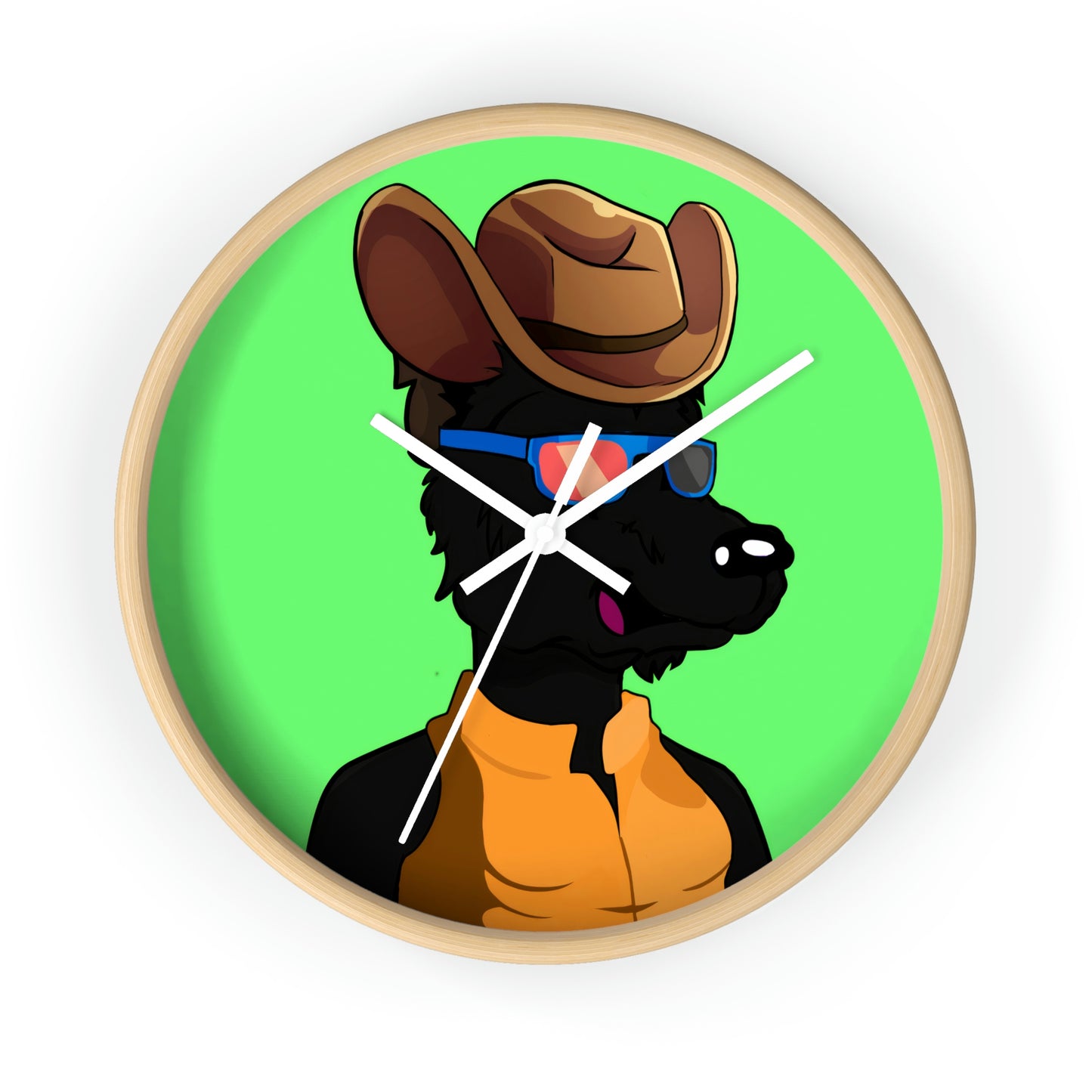 Cowgirl Wolf Cyborg Wolve Wall clock