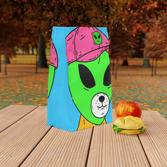 Green Alien Visitor Dog Bear Face Yellow V T Shirts Pink Visi Hat Polyester Lunch Bag