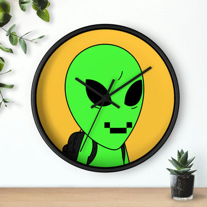 Digital Face Green Apple Head Visitor Wall clock