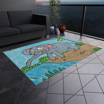 Elefante Elephant King Safari Animal Outdoor Rug