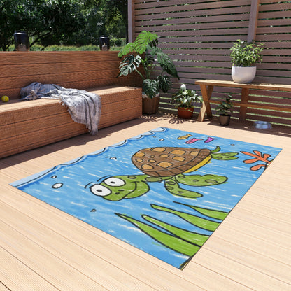 Sea Turtle Beach Sand Ocean Outdoor Rug