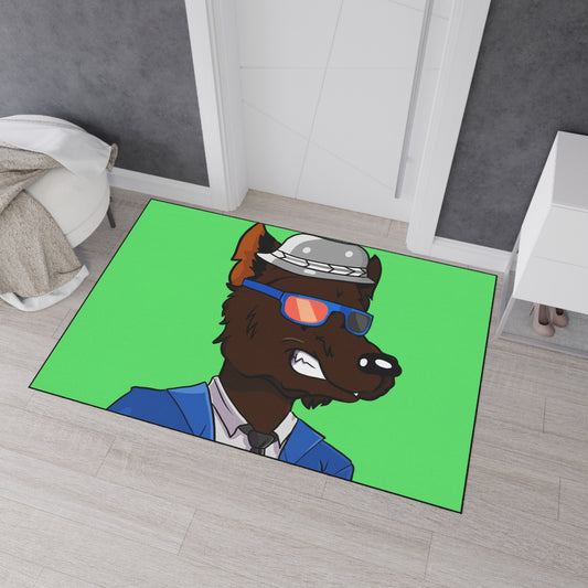 Business Character Cartoon Anime Wolf Heavy Duty Floor Mat