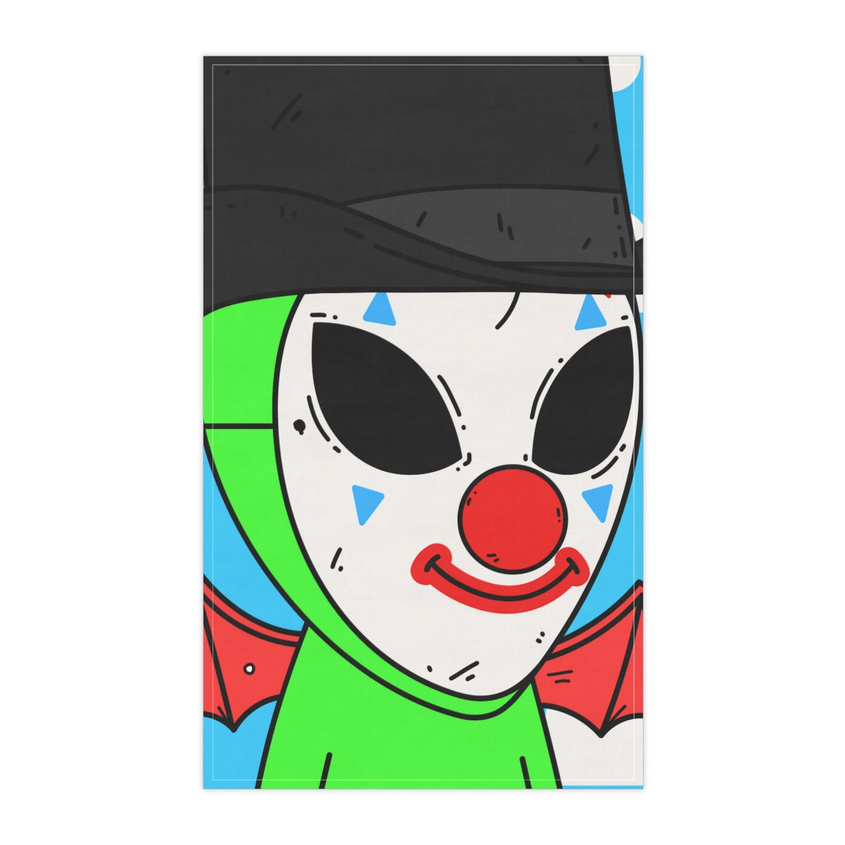 Clown Visitor Green Alien w/ Devil Wings Kitchen Towel