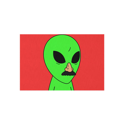 Green Visitor Alien Disguised Fake Nose Outdoor Rug