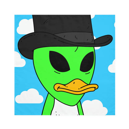 Visitor Green Alien Duck Black Top Hat Napkins