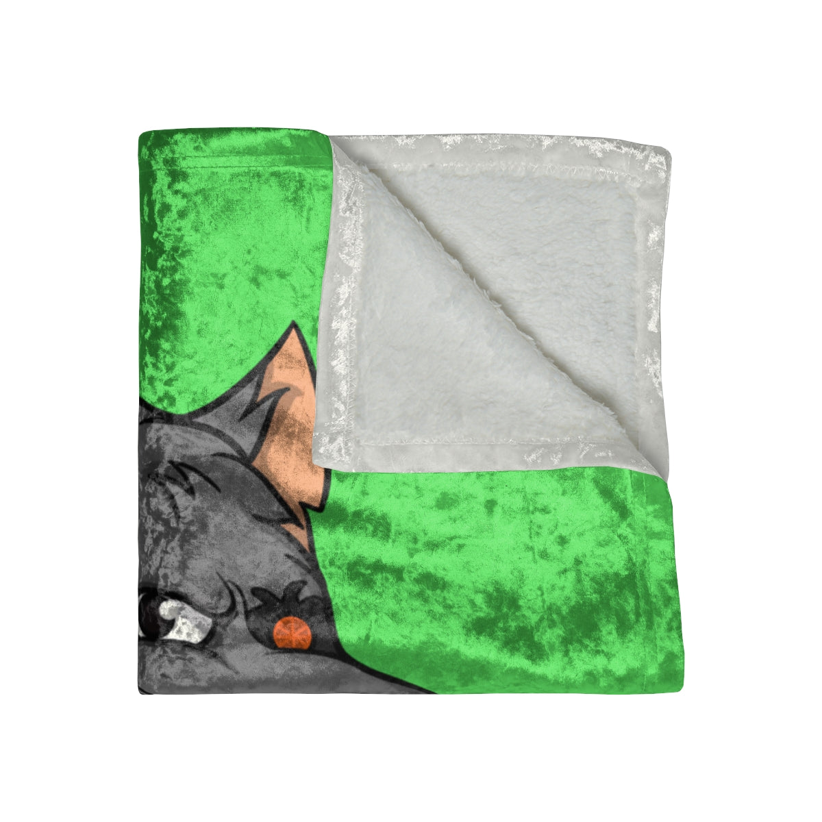 Wolf Grey Cyborg Animal Werewolve Crushed Velvet Blanket