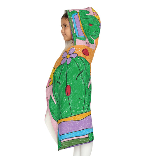 Desert Cactus Sumo Wrestler Graphic Youth Hooded Towel