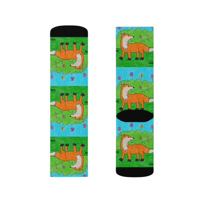 Fox Woodland Animal Foxy Sublimation Socks