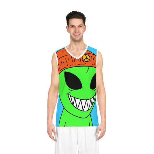 Camiseta de baloncesto para visitantes Peace Alien (AOP) 