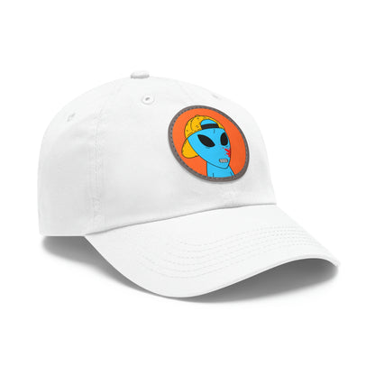 Blue Blood Alien Visitor Dad Hat with Leather Patch (Round)