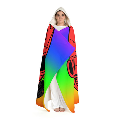 LOL Rainbow Armored Red Future Alien Cyborg Machine Visitor Hooded Sherpa Fleece Blanket