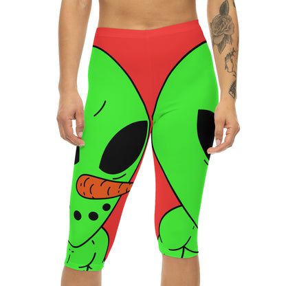 Leggings capri para mujer Veggie Visi Alien Vegetal Visitor (AOP) 