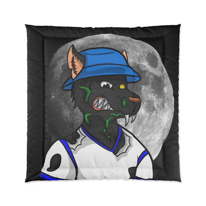Black Wolf Full Moon Cyborg Werewolve Comforter