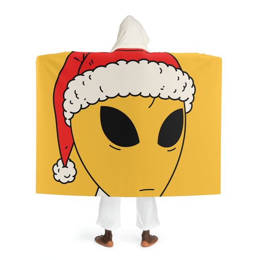 Alien Christmas Santa Space Character Holiday Winter Season Hooded Sherpa Fleece Blanket