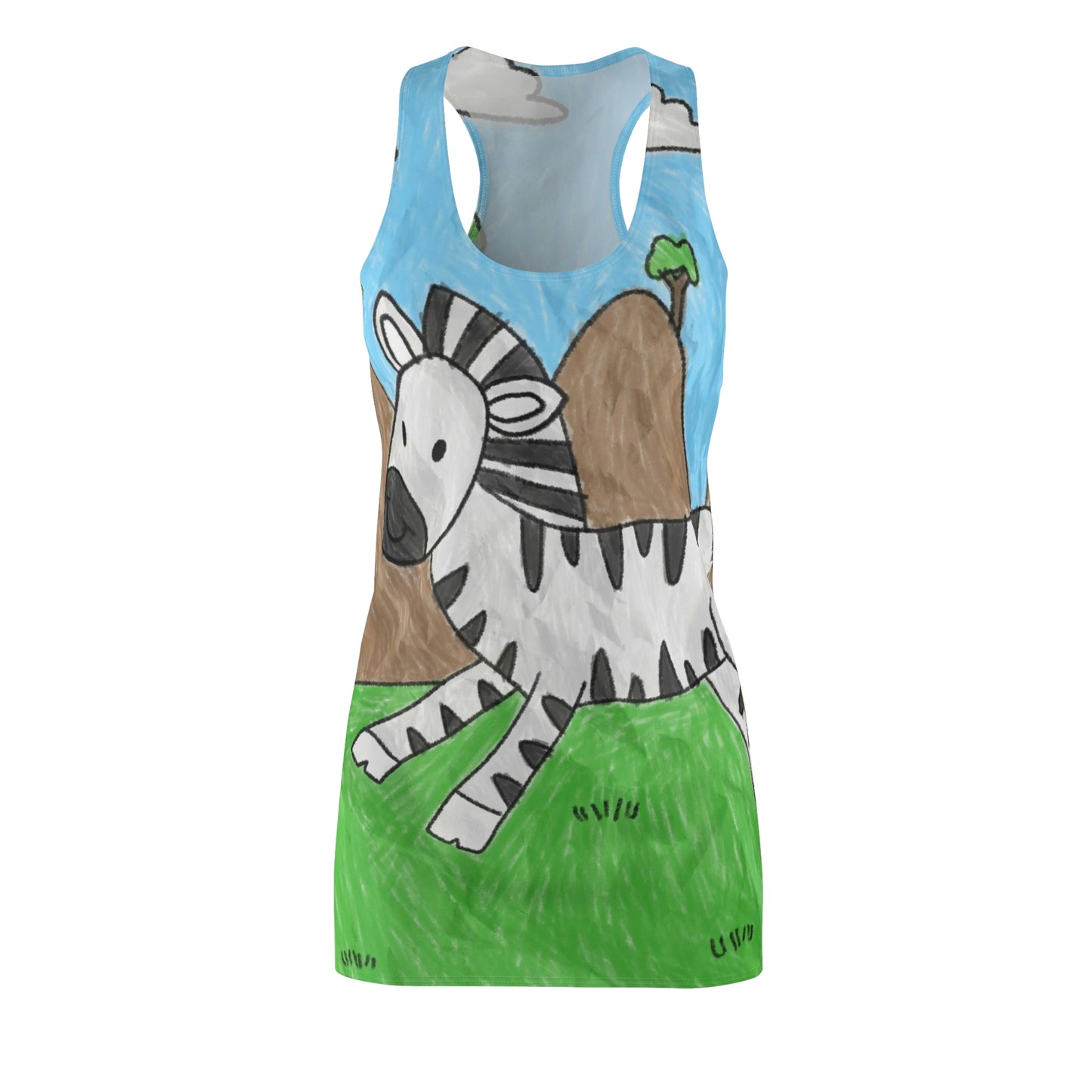 Vestido con espalda cruzada cortado y cosido para mujer con estampado de cebra Hipster Zebra Animal