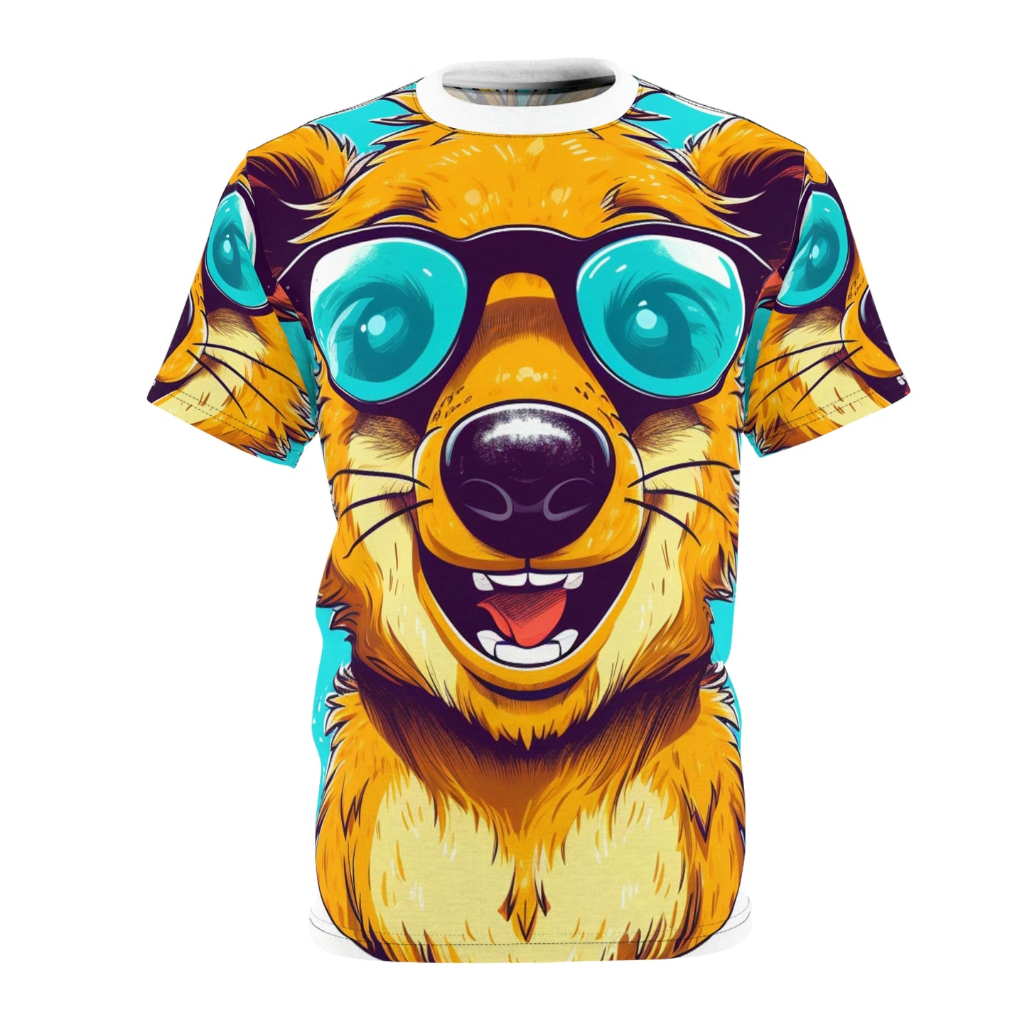 Camiseta unisex de corte y costura con diseño de dibujos animados de Quokka Happy Animal (AOP) 