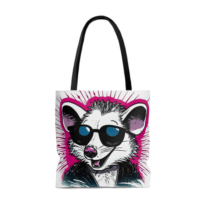 Retro Happy Opossum Graphic Tote Bag (AOP)