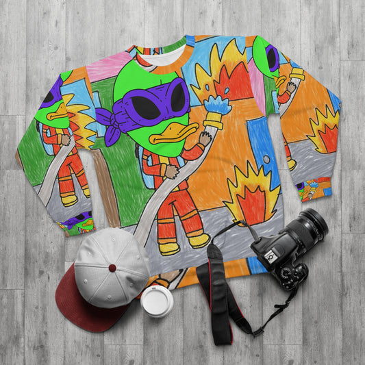 Superhero Fireman Fire Fighter Visitor 751 Alien AOP Unisex Sweatshirt