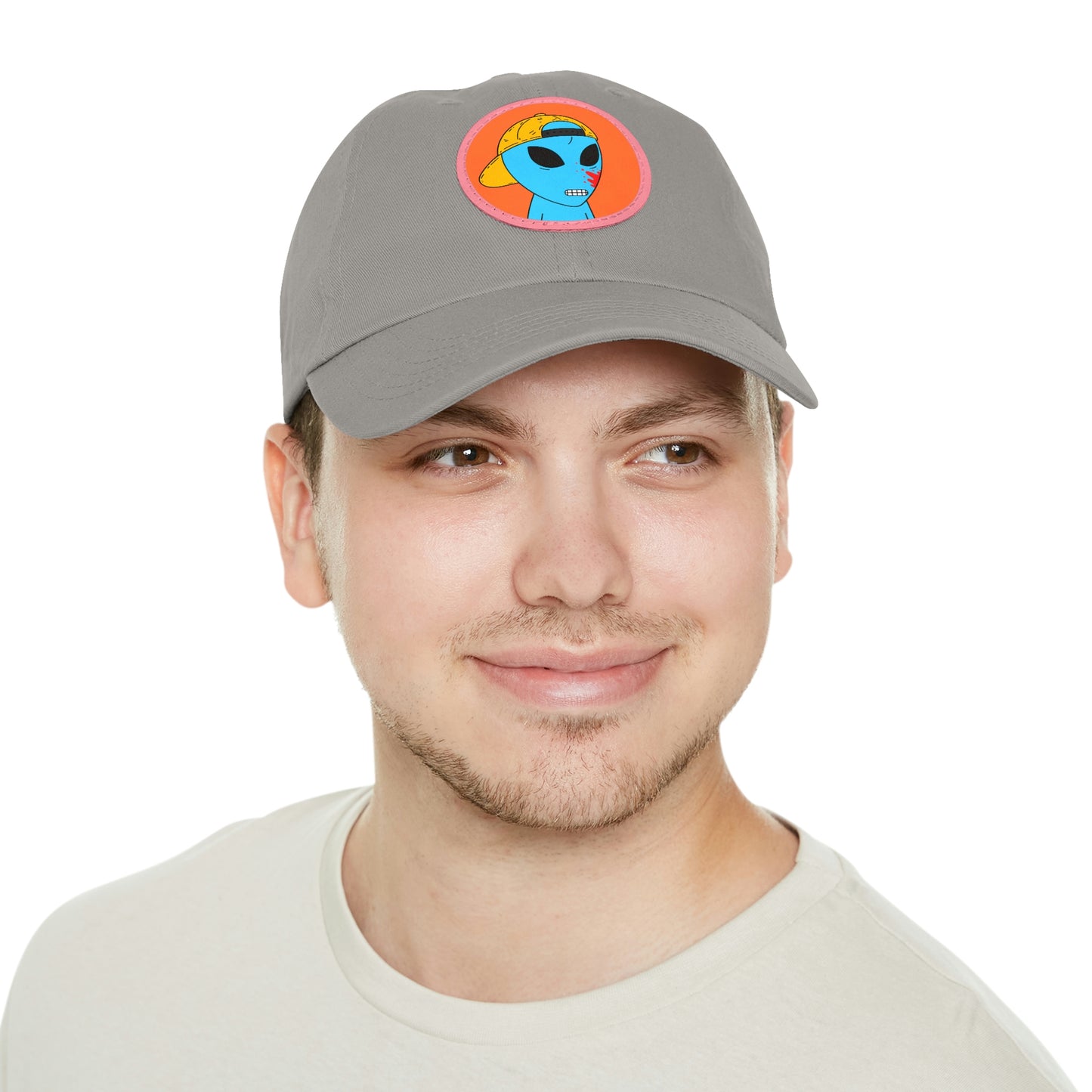 Blue Blood Alien Visitor Dad Hat with Leather Patch (Round)