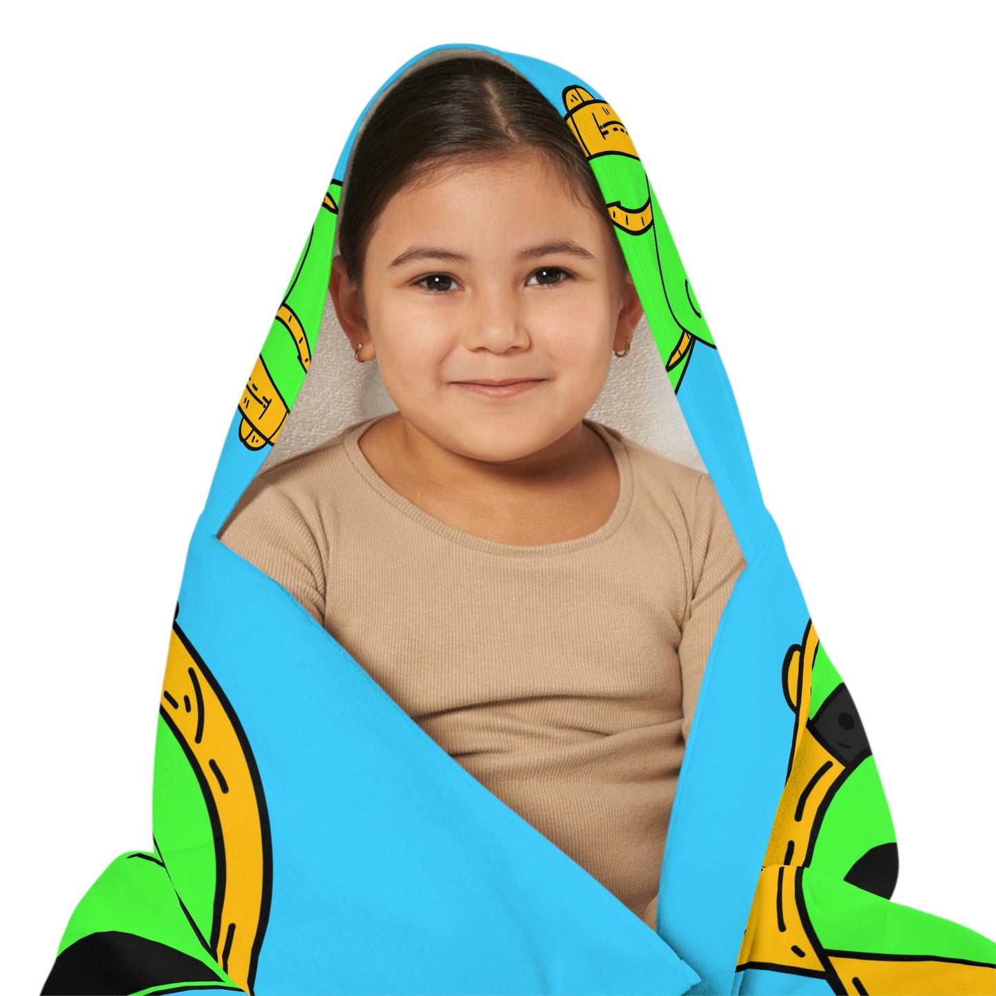 Backpacker Alien Visitor Round Youth Hooded Towel