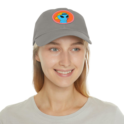 Blue Blood Alien Visitor Dad Hat with Leather Patch (Round)