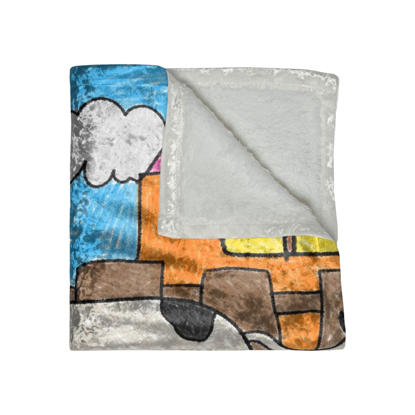 Cow Moo Farm Barn Animal Character Crushed Velvet Blanket