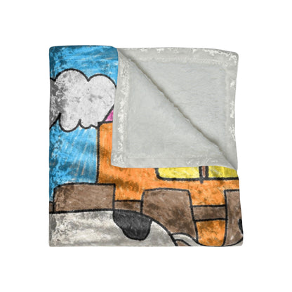 Cow Moo Farm Barn Animal Character Crushed Velvet Blanket