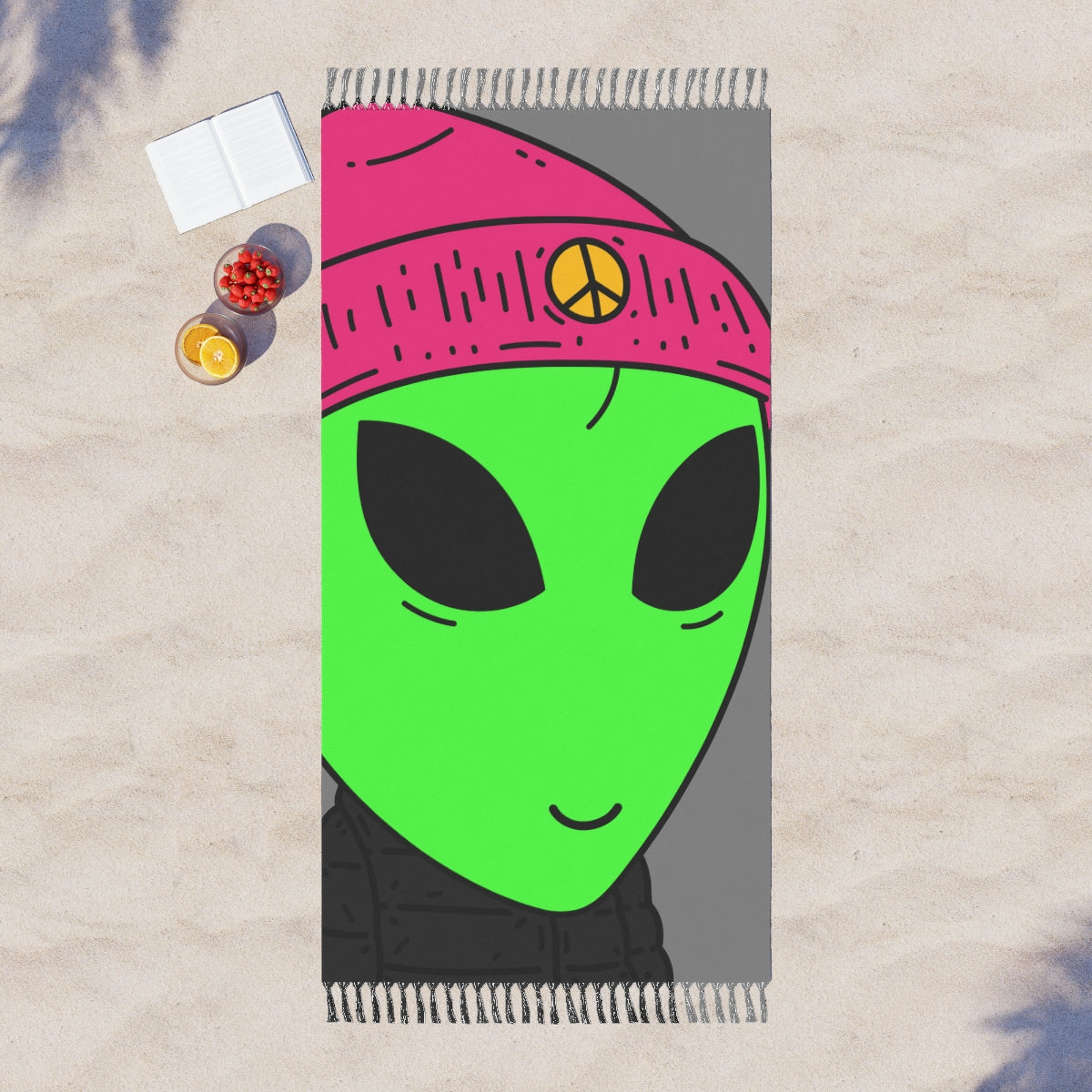 The Visitors Green Alien Peace Hat Boho Beach Cloth