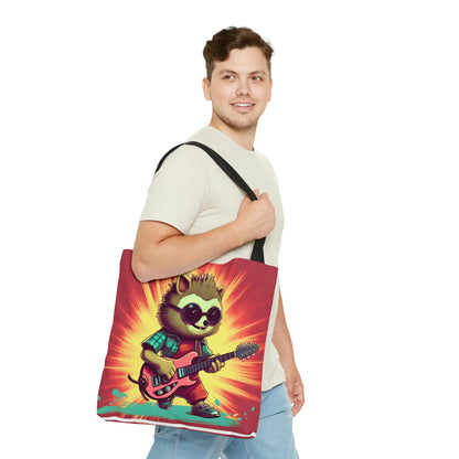 Hedgehog Animal Guitarist Anime Graphic Tote Bag (AOP)