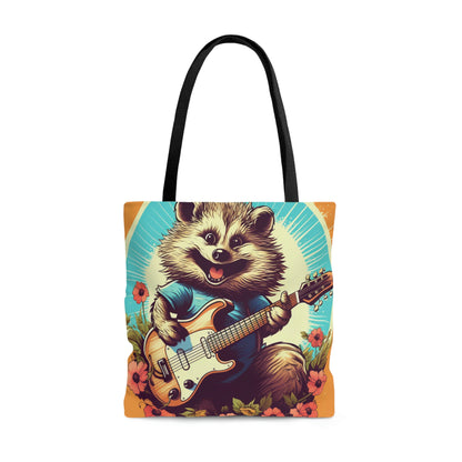 Hedgehog Guitar Band Music Musician Rock Star Graphic Tote Bag (AOP)