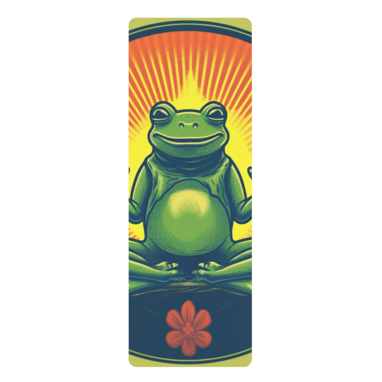 Namaste Yoga Frog Graphic Relaxing Amphibian Design: Rubber Yoga Mat