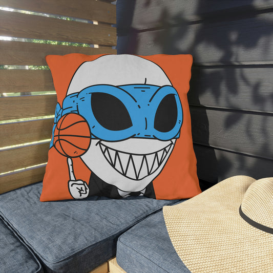 Alien BBall Sport Ninja Mask Orange Basketball Outdoor Pillows