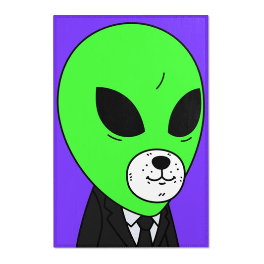 Green Alien Business Suit Dog Face Visitor Area Rugs - Visitor751