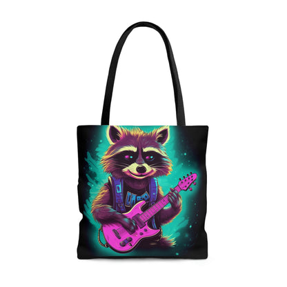 Raccoon Guitar Music Player Furry Animal Rock Star Tote Bag (AOP)