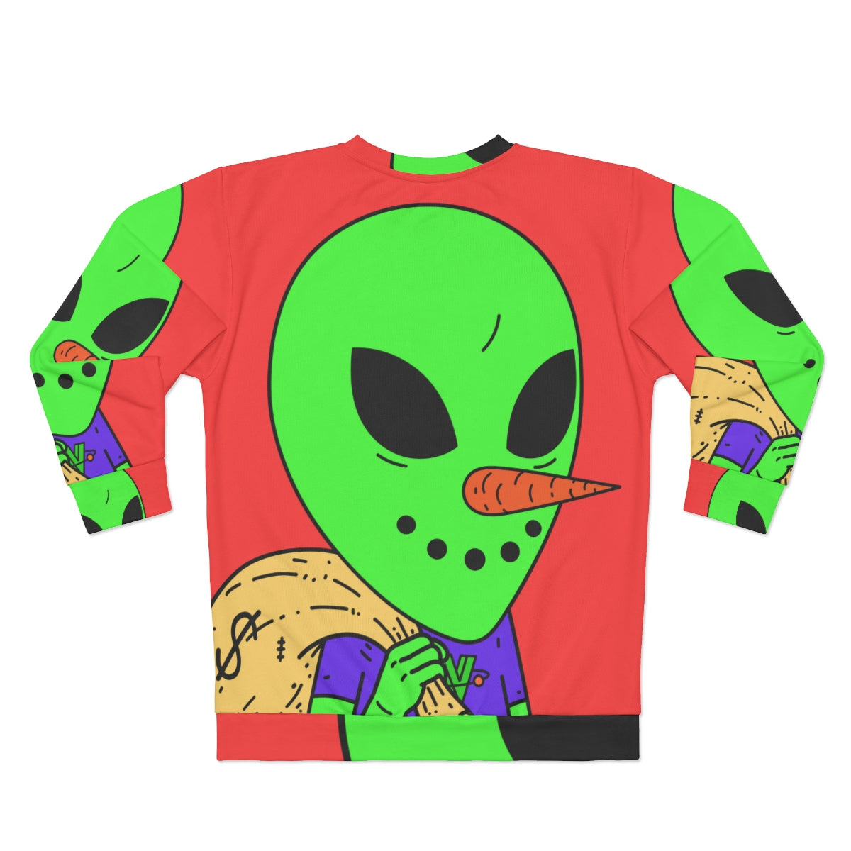 Money Bag Cash Dollar Fiat Alien AOP Unisex Sweatshirt