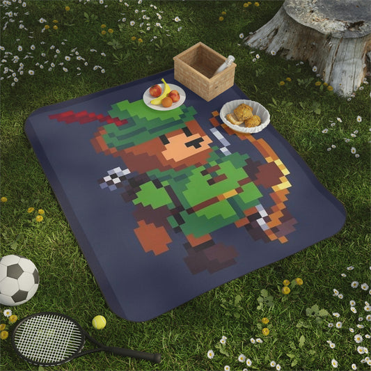 Manta de picnic con sombrero de Robin Hood y oso arquero