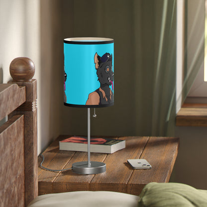 Cyborg Wolf Detective Tongue Out Lamp on a Stand, US|CA plug