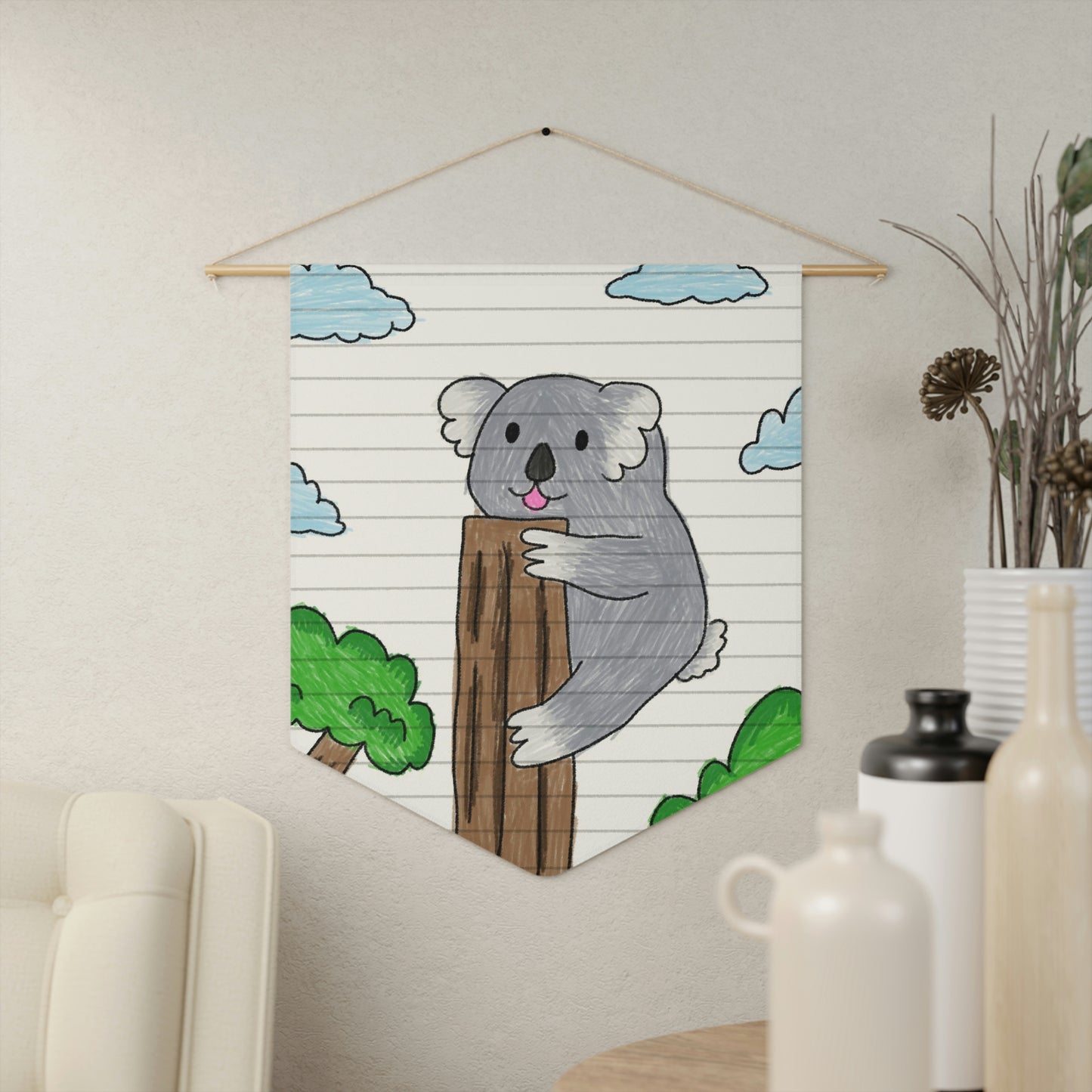 Koala Bear Animal Tree Climber Pennant