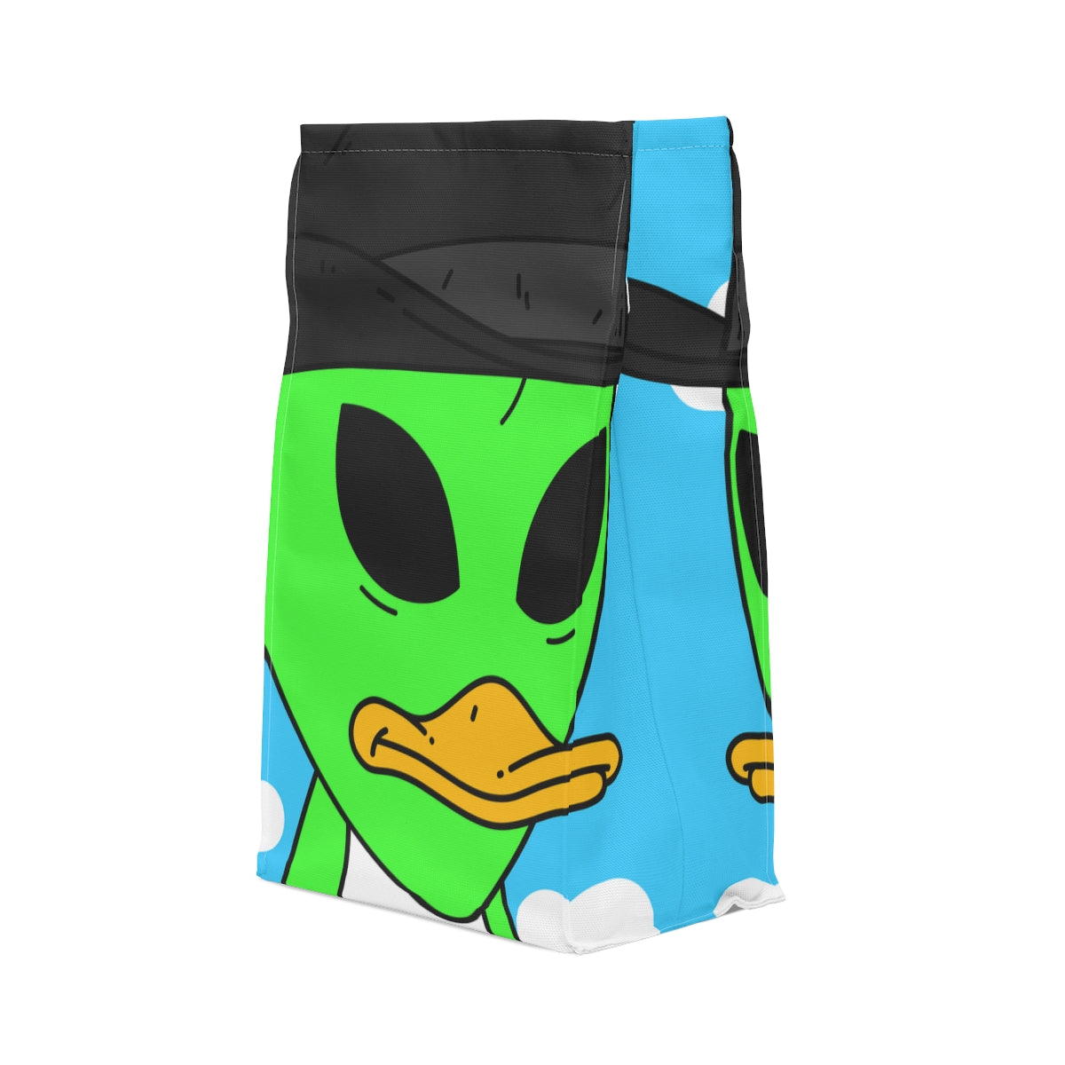 The Visitors Green Alien Duck Black Top Hat Polyester Lunch Bag