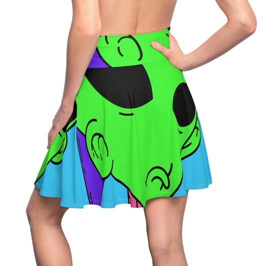 Falda skater Moody Alien Visitor para mujer (AOP) 