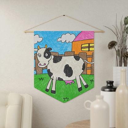 Cow Moo Farm Barn Animal Character Pennant