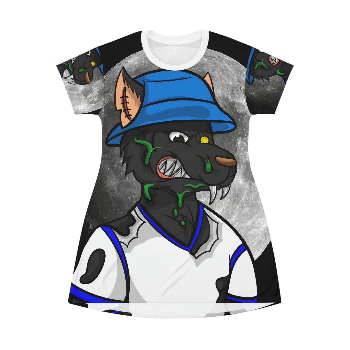 Full Moon Werewolf All Over Print T-Shirt Dress