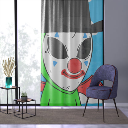 Clown Visitor Green Alien w/ Devil Wings Window Curtain - Visitor751