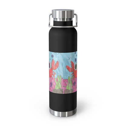 Lobster Crab Graphic Sea Lovers Copper Vacuum Insulated Bottle, 22oz