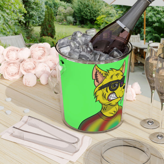 Wolve Cyborg Tie Dye Wolf Shirt Yellow Fur Cool Sun Glasses Ice Bucket with Tongs